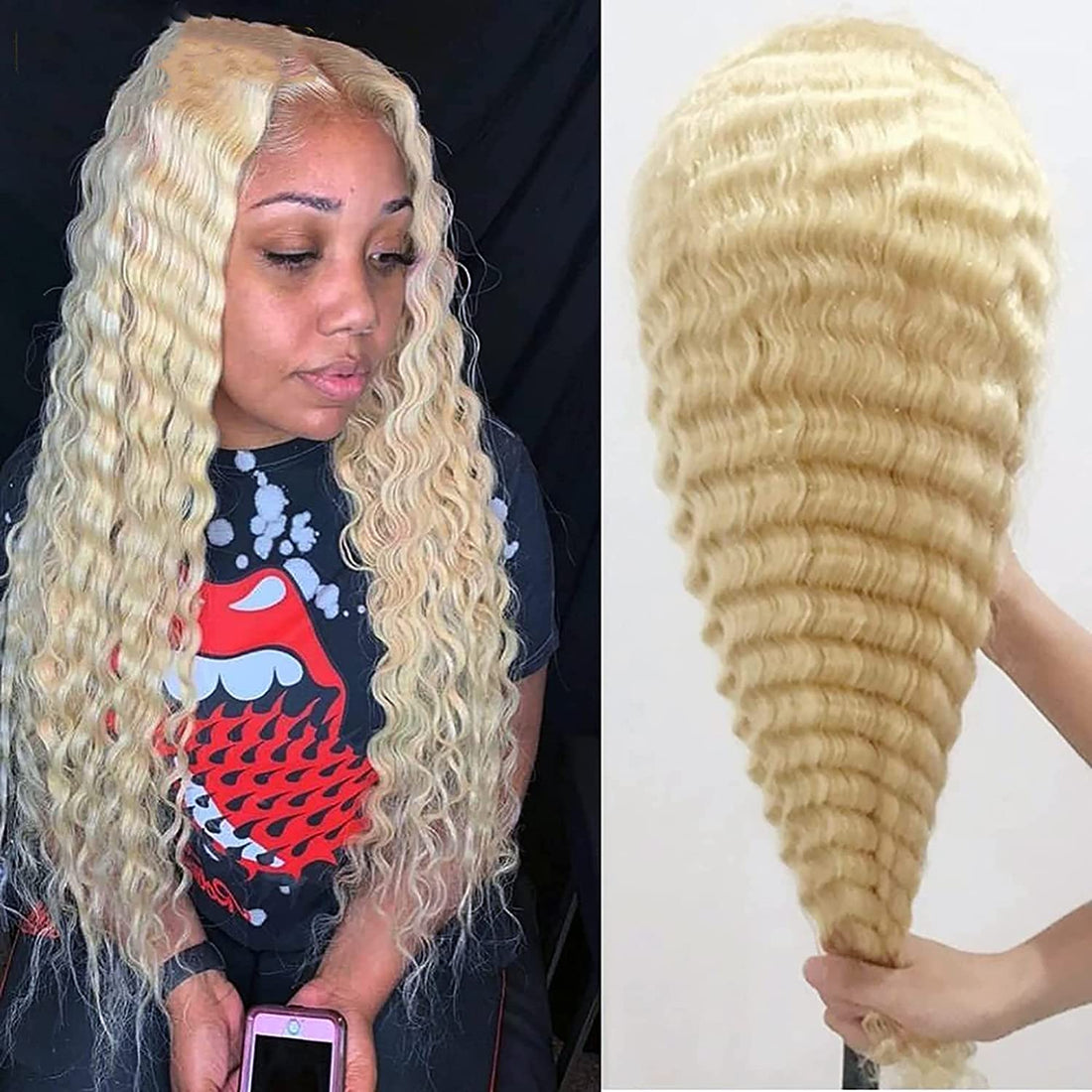 613 Blonde 13x4 Lace Frontal Wigs Deep Wave Human Hair Wigs