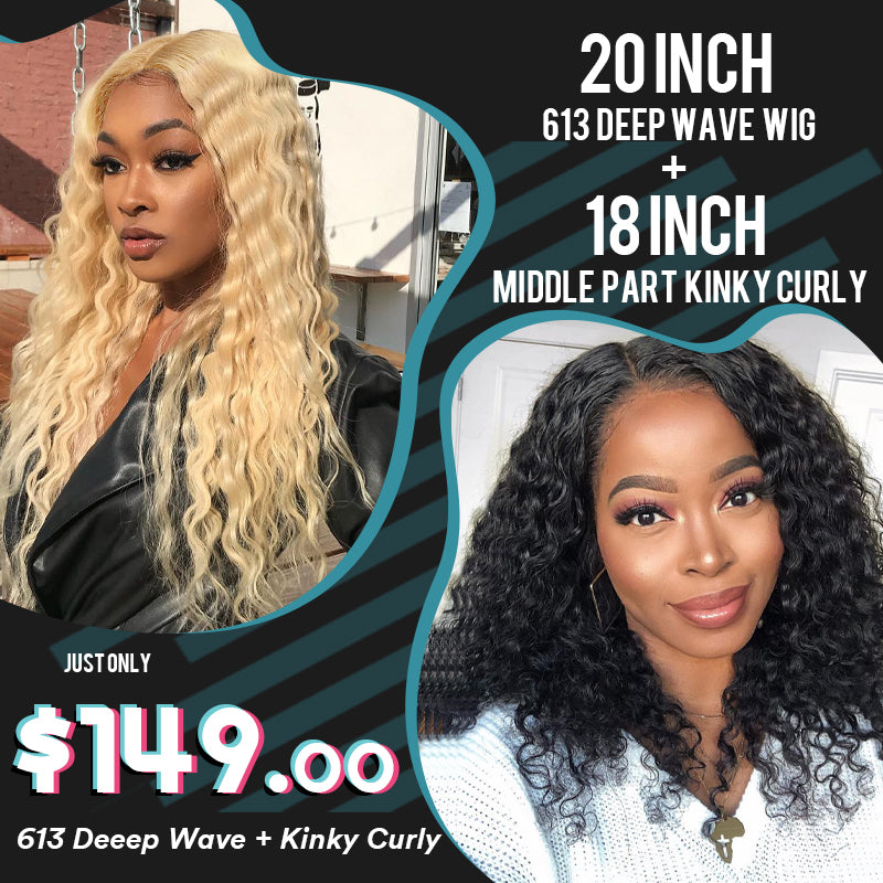 Deep Wave 613 wig And Natural Color Fenfeng Kinky Curly Wig