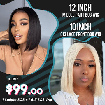 5*1 Natural Color Bob Wig  And 13*4 613 Bob Wig