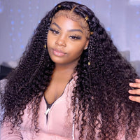 5x5 Lace Closure Kinky Curly Human Hair Wigs - Bangsontarget