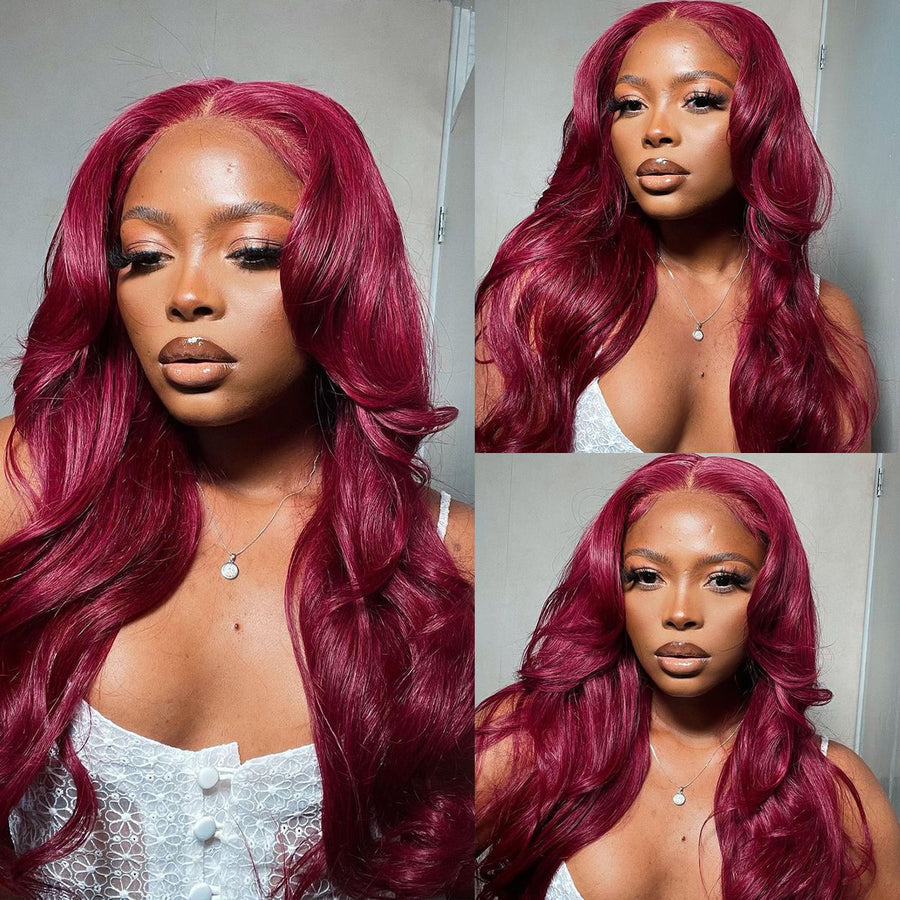 Burgundy 99J Body Wave Wigs 13*4 Brazilian Virgin Human Hair - Bangsontarget