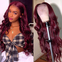 Burgundy 99J Body Wave Wigs 13*4 Brazilian Virgin Human Hair - Bangsontarget
