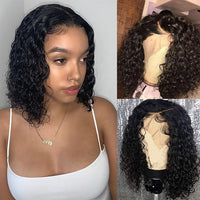 Water Wave Wigs BOB Lace Front Wigs Brazilian Virgin Hair 4*4 Wigs