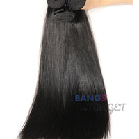 3 Bundles With Frontal Brazilian Virgin Hair-Straight - Bangsontarget