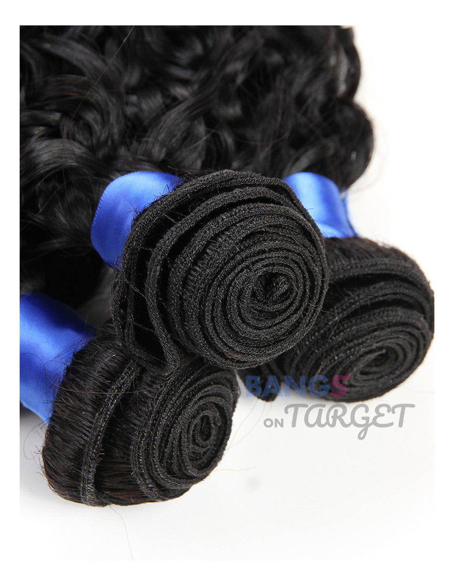 3 Bundles With Frontal Brazilian Virgin Hair-Kinky Curly - Bangsontarget