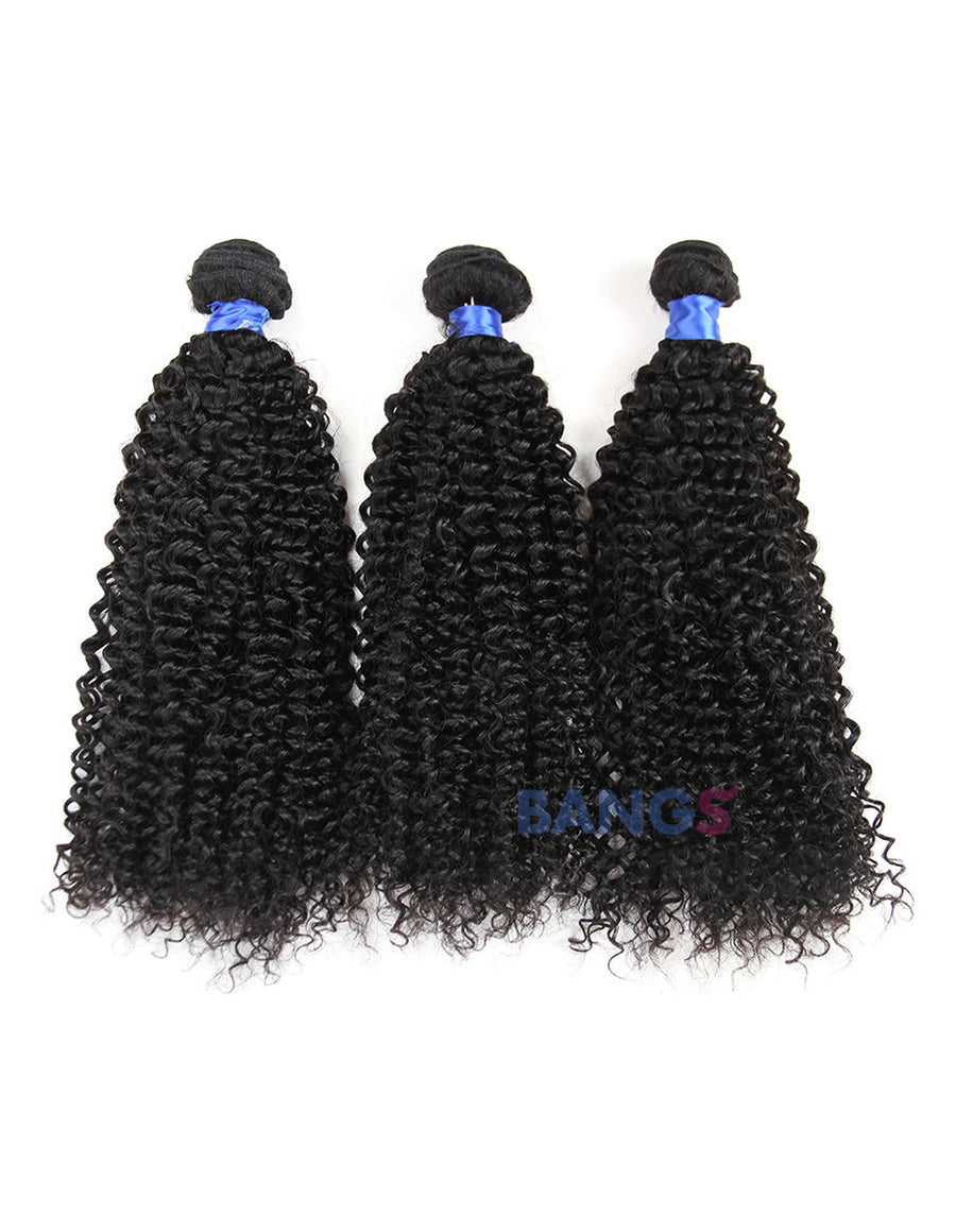 3 Bundles With Frontal Brazilian Virgin Hair-Kinky Curly - Bangsontarget