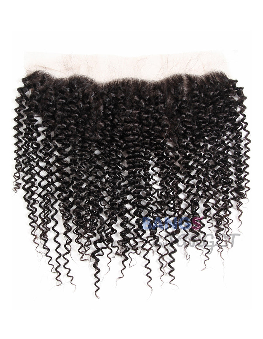 3 Bundles With Frontal Brazilian Virgin Hair-Kinky Curly - Bangsontarget
