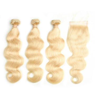 #613 Hair 3 Bundles With Closure-Body Wave - Bangsontarget