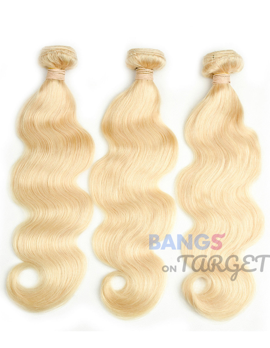 #613 Hair 3 Bundles With Closure-Body Wave - Bangsontarget