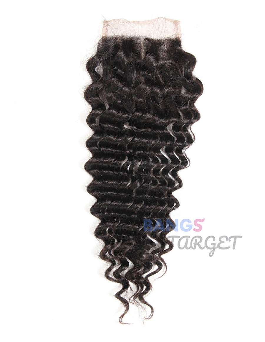 Brazilian Virgin Hair 3 Bundles With Closure Deep Wave - Bangsontarget
