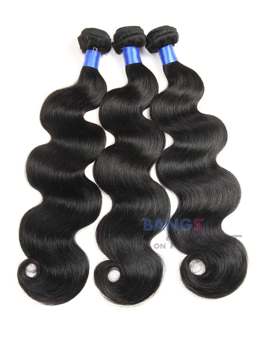 Brazilian Virgin Hair 3 Bundles With Closure Body Wave - Bangsontarget