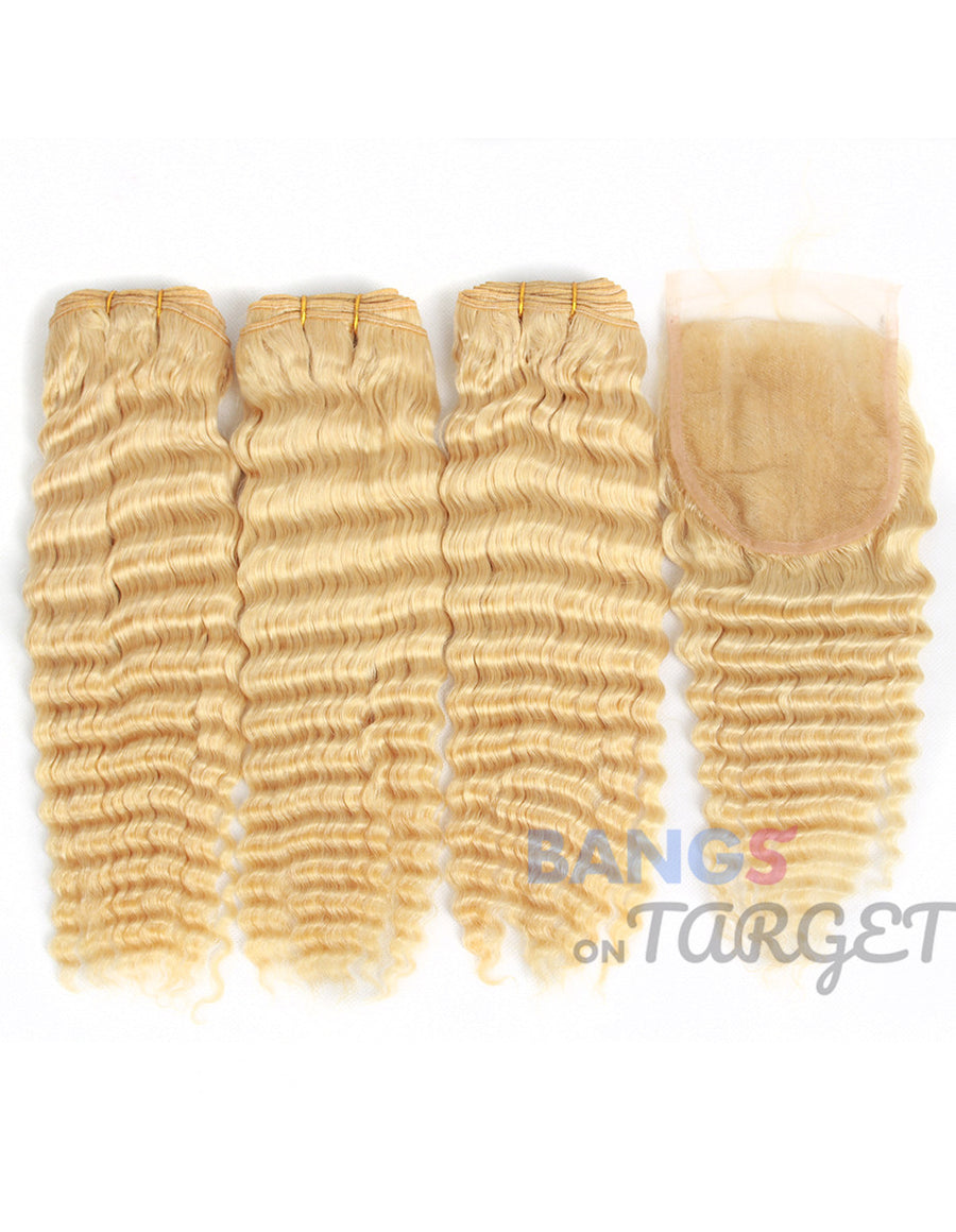 #613 Hair 3 Bundles With Closure-Deep Wave - Bangsontarget