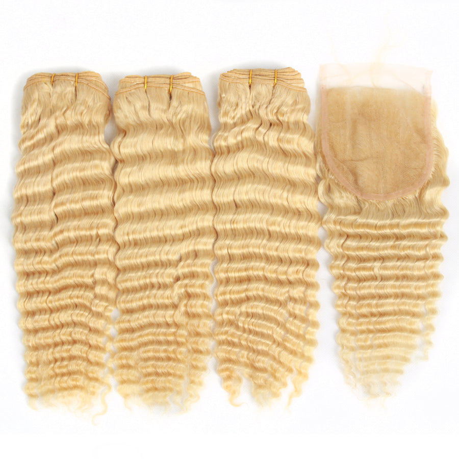 #613 Hair 3 Bundles With Closure-Deep Wave - Bangsontarget