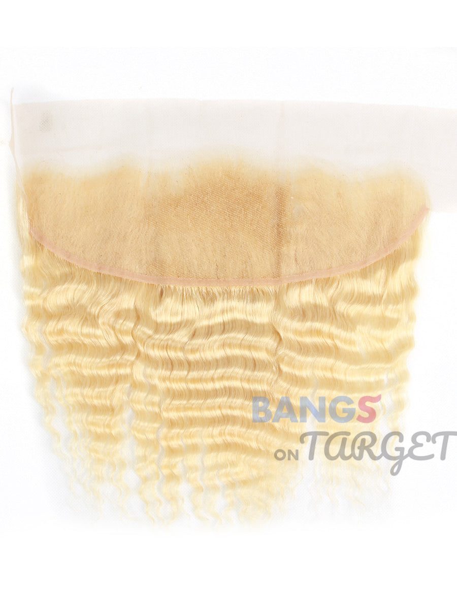 613 Honey Color 3 Bundles With Frontal Brazilian-Deep Wave - Bangsontarget