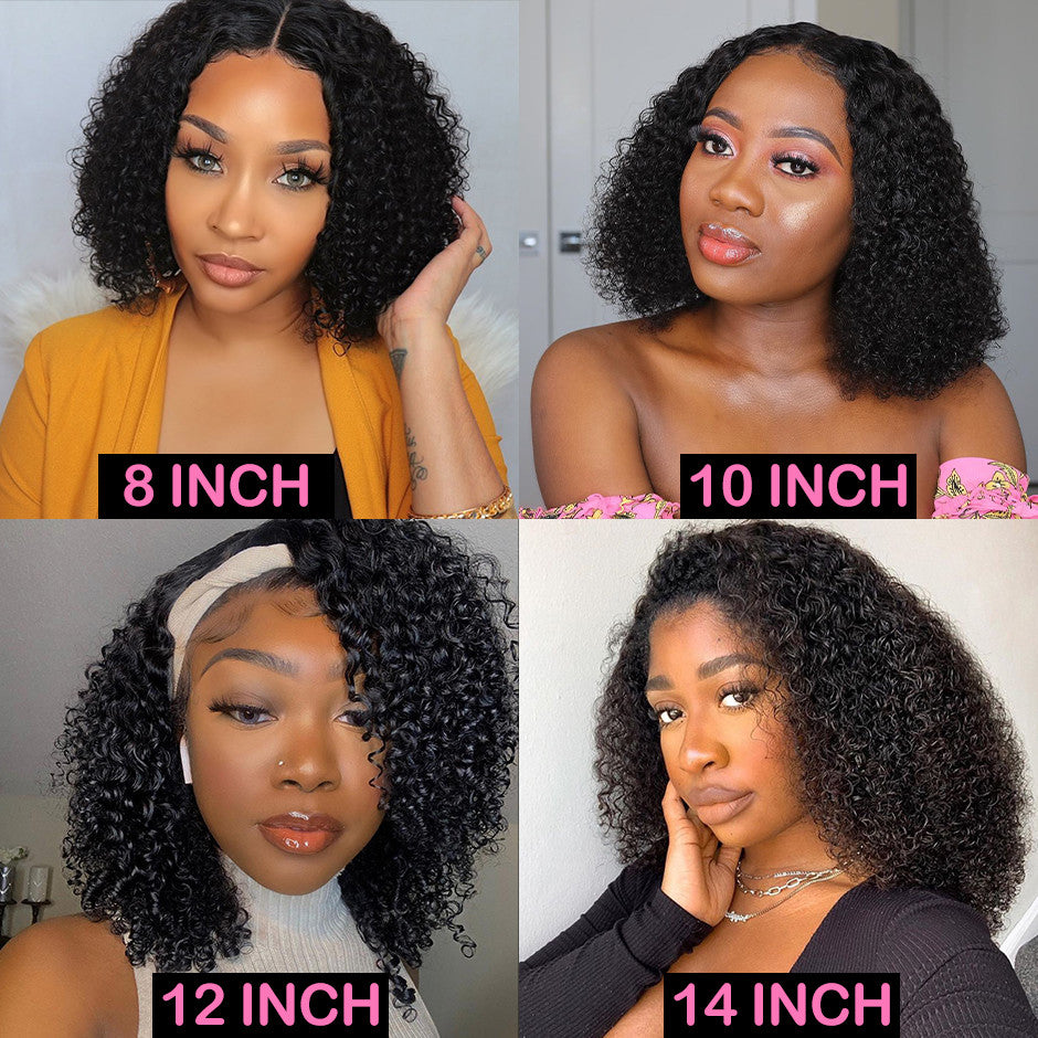 Kinky Curly 13x6 Lace Closure Bob Wig - Bangsontarget