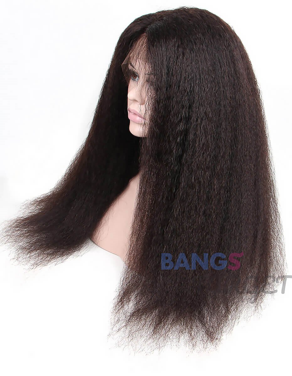 Indian Virgin Hair 13x6 Lace Frontal Wigs Kinky Straight Density 180% - Bangsontarget