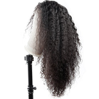 Indian Virgin Hair  Kinky Curly Lace Front Wig 13x4 Hand Tied 150% Density