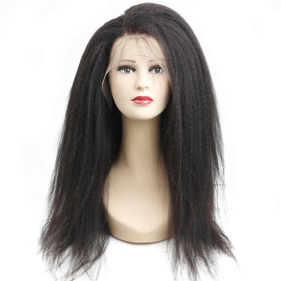 Kinky Straight Wig 13x4 Lace Front Wigs Nature Black Wigs