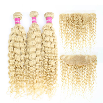 #613 Hair 3 Bundles With Closure-Kinky Curly - Bangsontarget