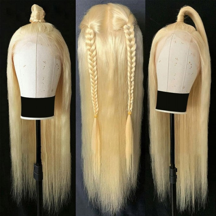 13x1 Lace Front Wigs 613 blonde Straight Wig Malaysian Virgin Hair