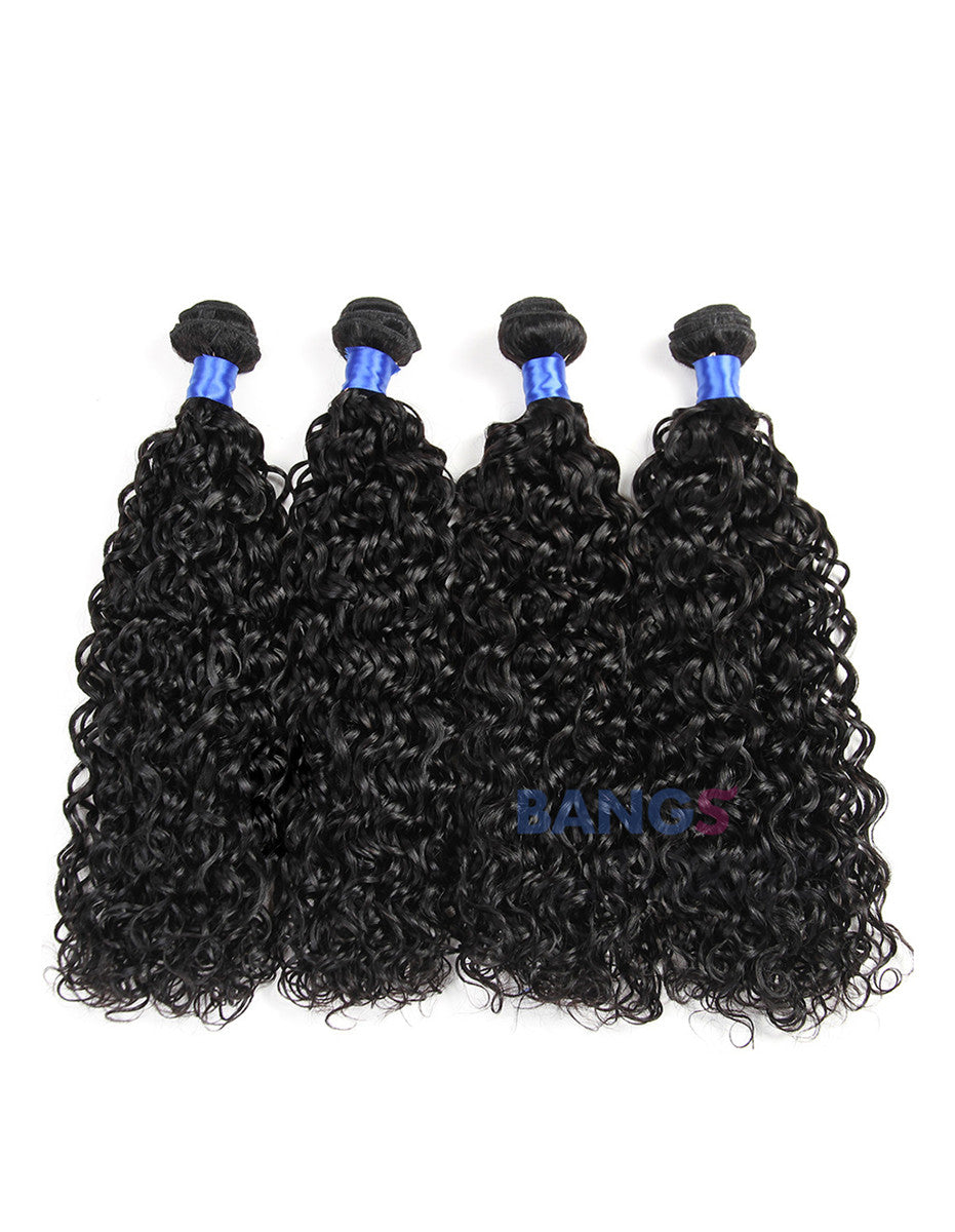 4 Bundles With Closure Brazilian Virgin Hair-Water Wave - Bangsontarget