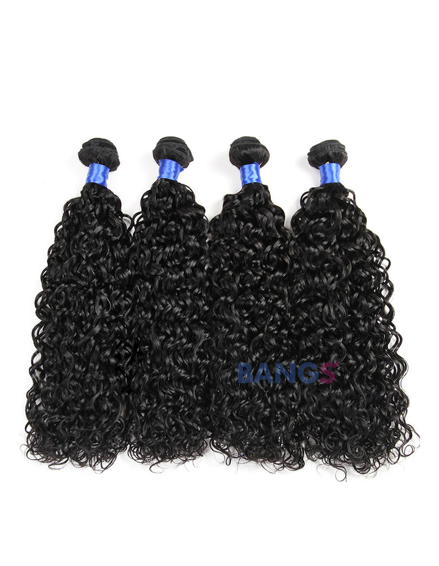 4 Bundles With Closure Brazilian Virgin Hair-Water Wave - Bangsontarget