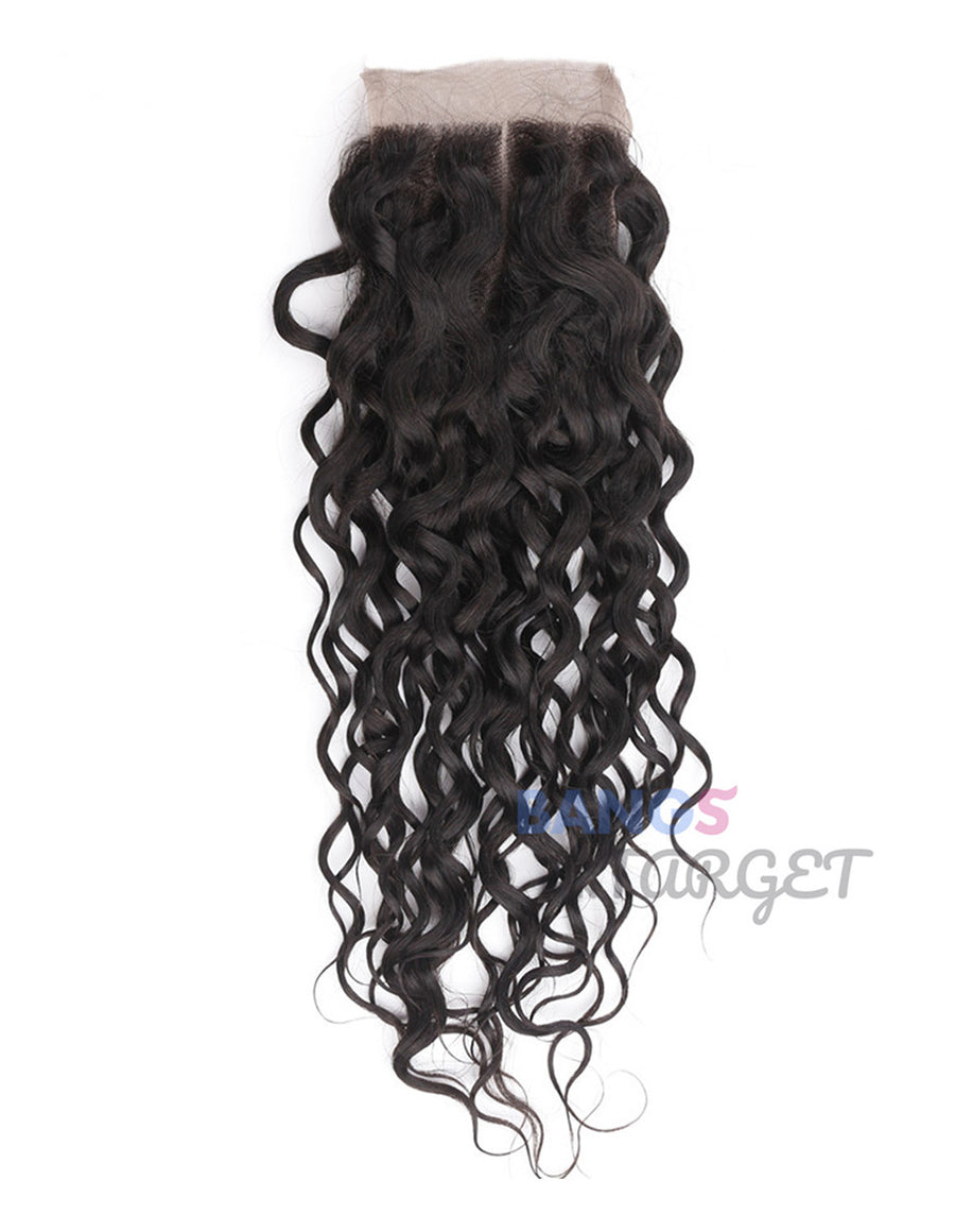 Brazilian Virgin Hair 3 Bundles With Closure Water Wave - Bangsontarget