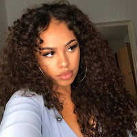 4x4 Lace Closure Kinky Curly Human Hair Wigs - Bangsontarget