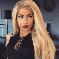 13x4 Lace Front Wigs Straight European Hair 613 Blonde - Bangsontarget