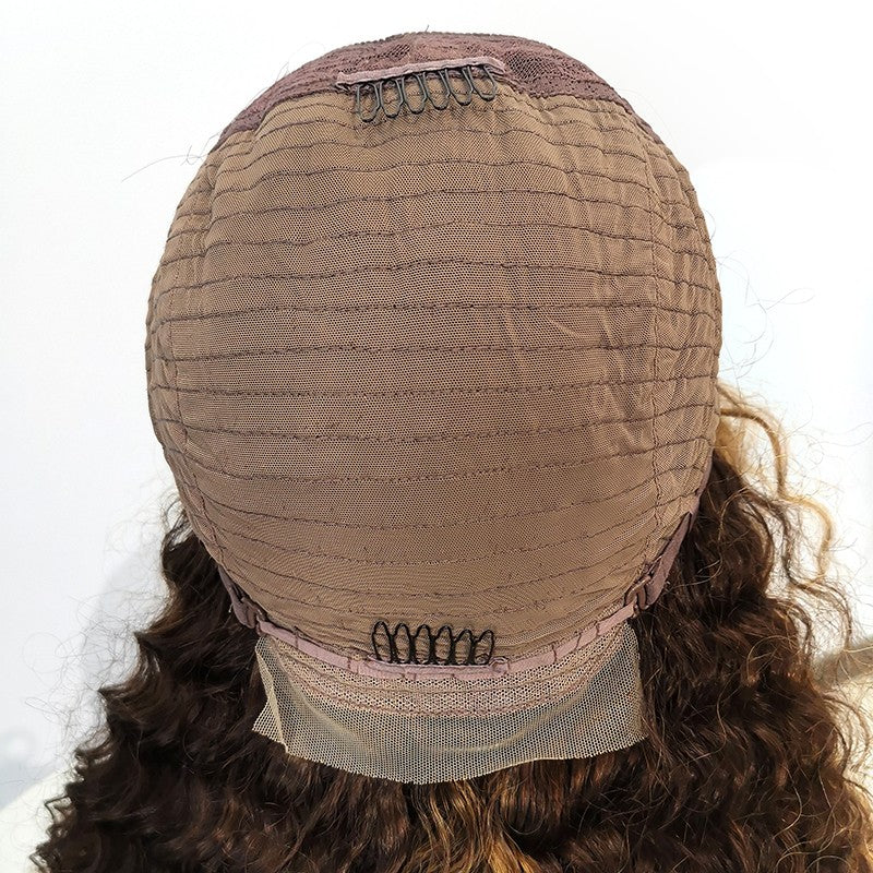 13*4 Lace Front Human Hair Wigs P4/27 Highlight Color Deep Curly - Bangsontarget