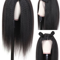 Kinky Straight 13x4 Lace Front Human Hair Wigs Density 180% - Bangsontarget