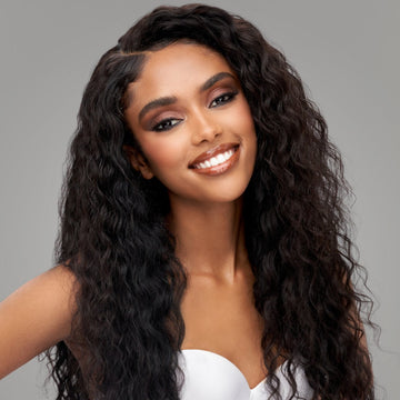 5x5 Lace Closure Deep Wave Human Hair Wigs - Bangsontarget