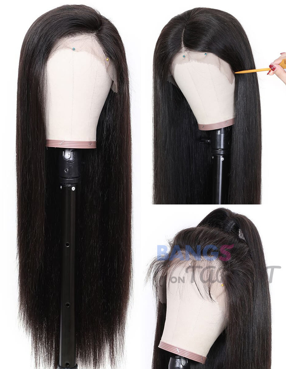 Brazilian Virgin Hair 13x6 Lace Frontal Wigs Straight - Bangsontarget