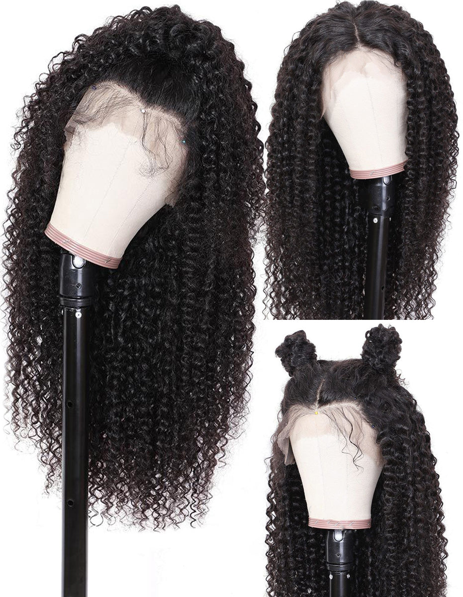 Brazilian Virgin Hair 13x6 Lace Frontal Wigs-Kinky Curly - Bangsontarget