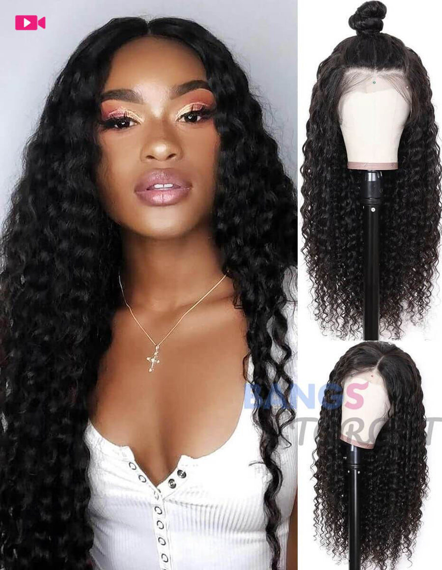 Transparent 13x6 Lace Frontal Wigs Deep Wave - Bangsontarget