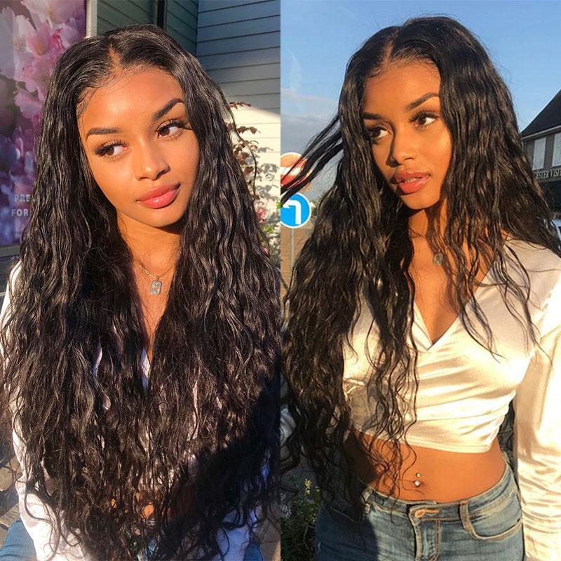 Brazilian Water Wave Lace Wigs For Women Lace Front Wigs with Pre-Plucked Hairline - Bangsontarget