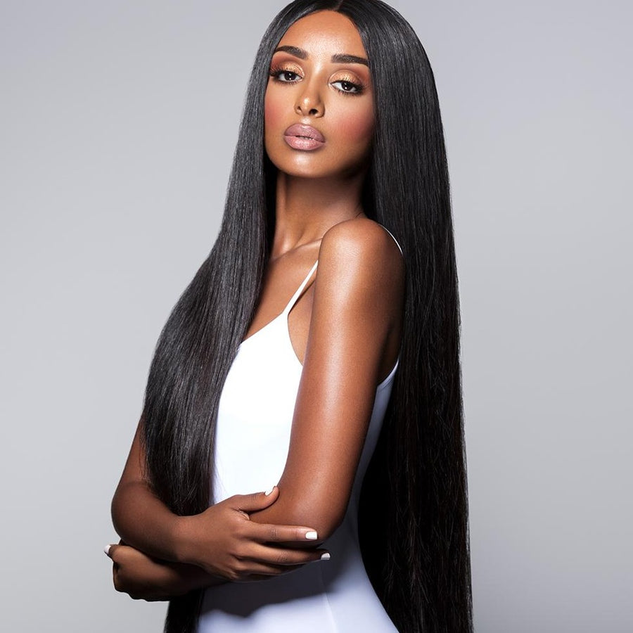 5x5 Lace Closure Straight Human Hair Wigs - Bangsontarget