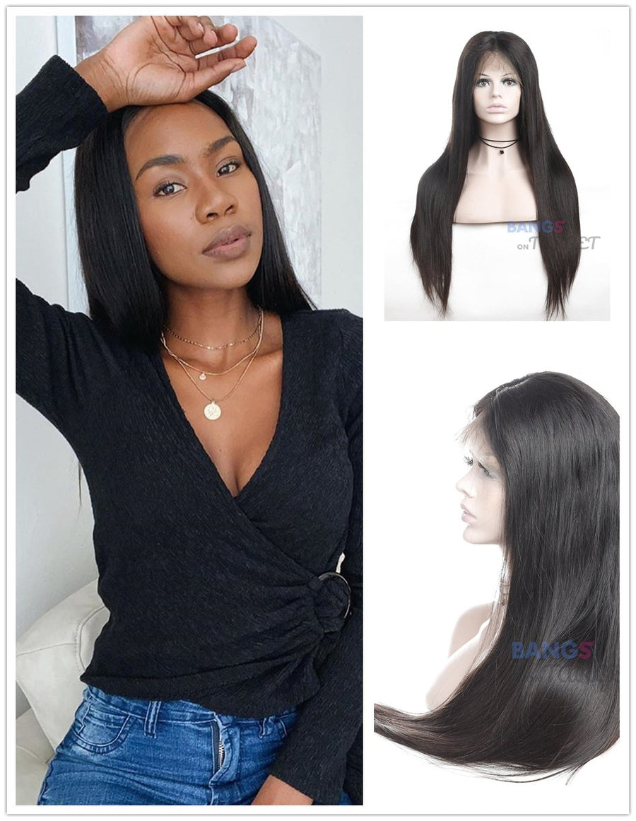 Peruvian Virgin Hair 13x6 Lace Front Human Hair Wigs Straight - Bangsontarget