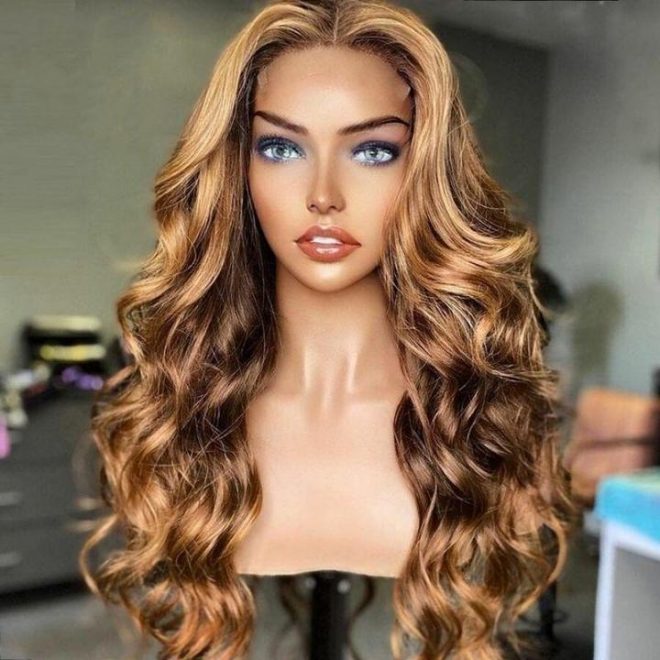 13*4 Lace Front Wigs Honey Blonde Wig Body Wave